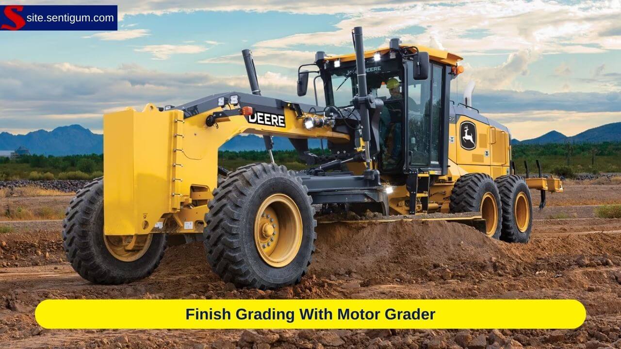 Finish Grading With Motor Grader